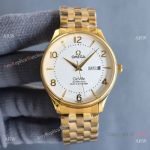Copy Omega DeVille Citizen Watches Yellow Gold White Dial 41mm